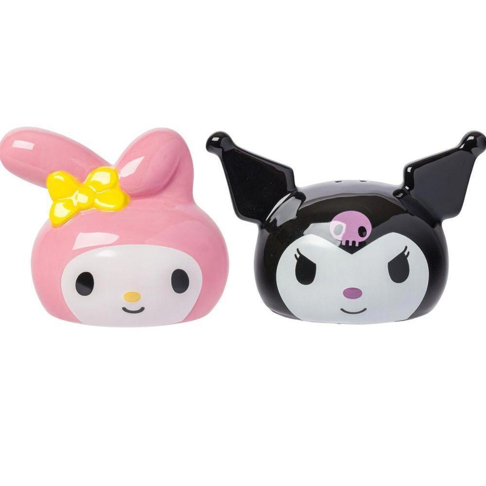 Sanrio My Melody And Kuromi 3D Sculpted Ceramic Salt and Pepper Shaker Set